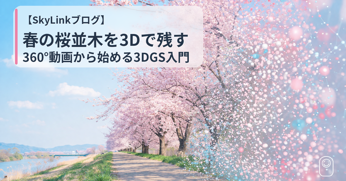 【SkyLinkブログ】春の桜並木を3Dで残す。360°動画から始める3DGS入門