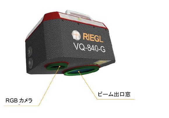 VQ-840-G本体。前面下部にRGBカメラとビーム出口窓を備える