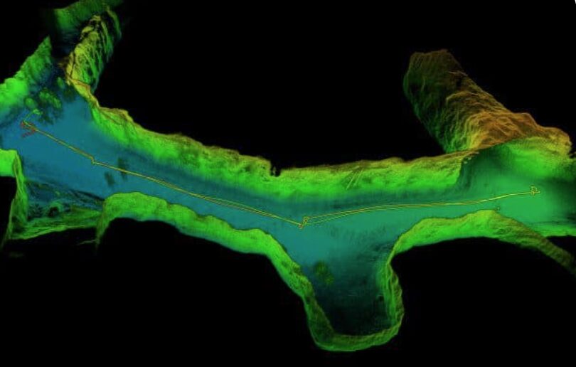 Hovermap ST-Xで取得した坑道網の高密度カラー点群