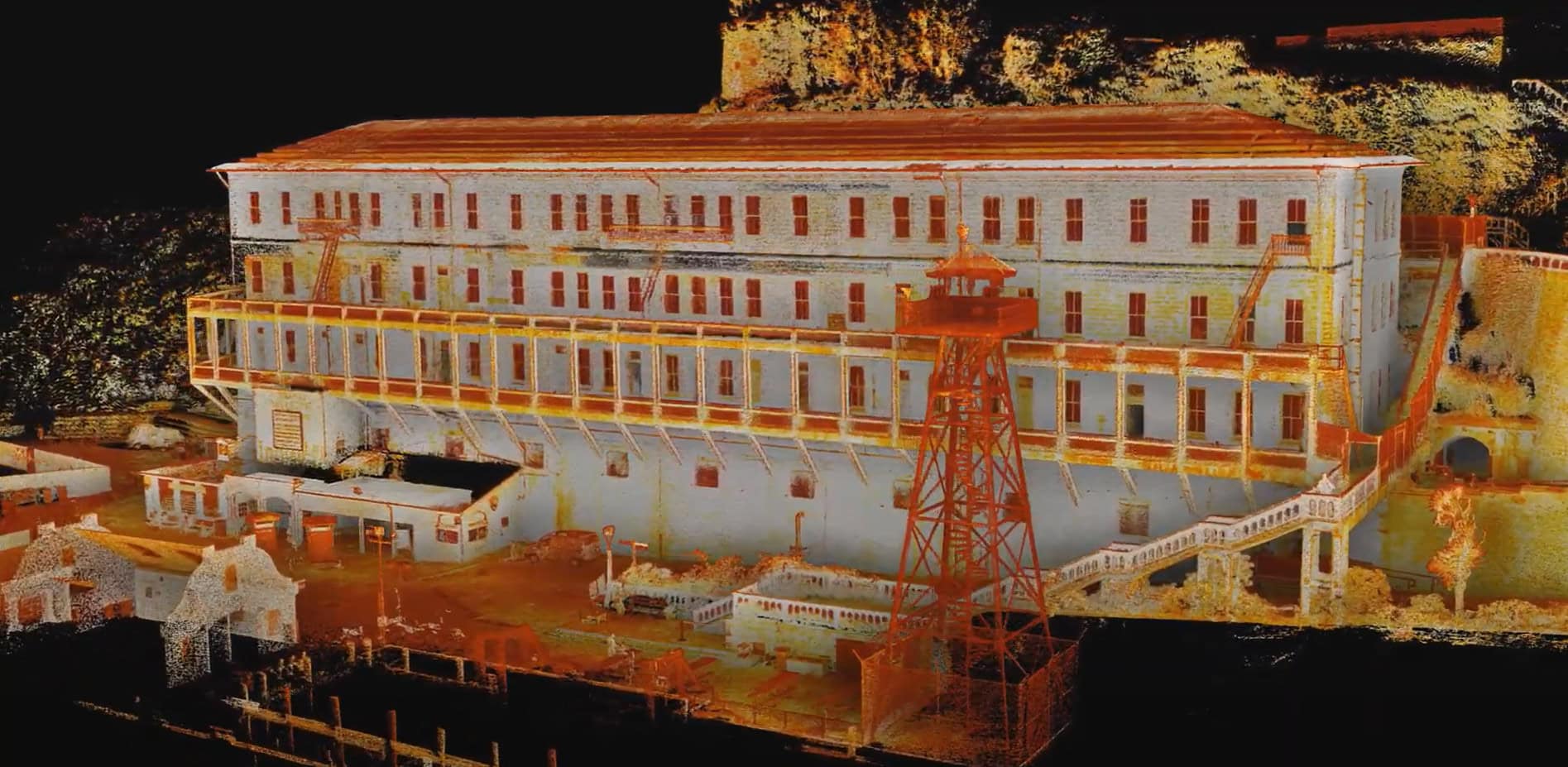 既存建物の外観を高密度点群として取得した例