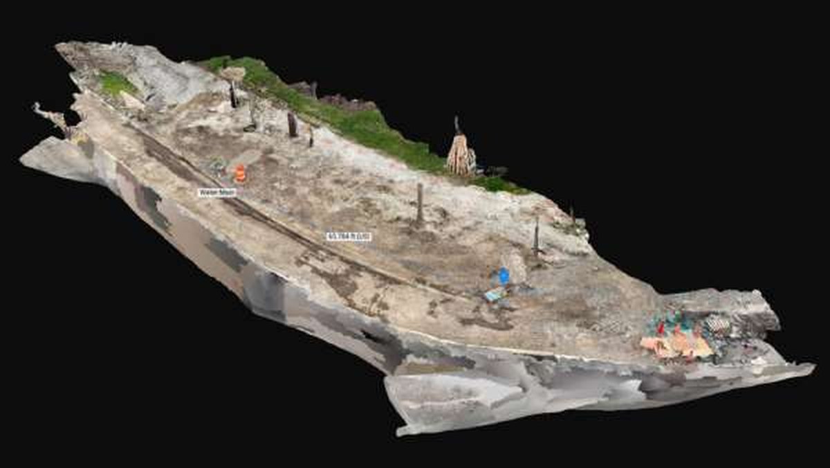 道路工事現場で取得した水道管まわりの3Dモデル