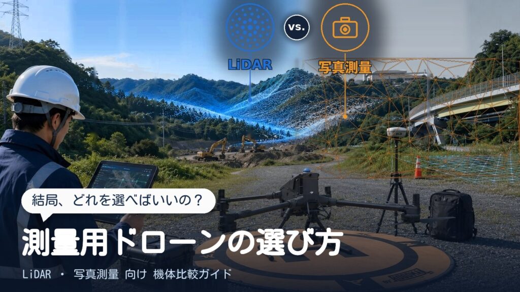 測量用ドローンの選び方｜LiDAR vs. 写真測量の比較イメージ
