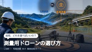 測量用ドローンの選び方｜LiDAR vs. 写真測量の比較イメージ