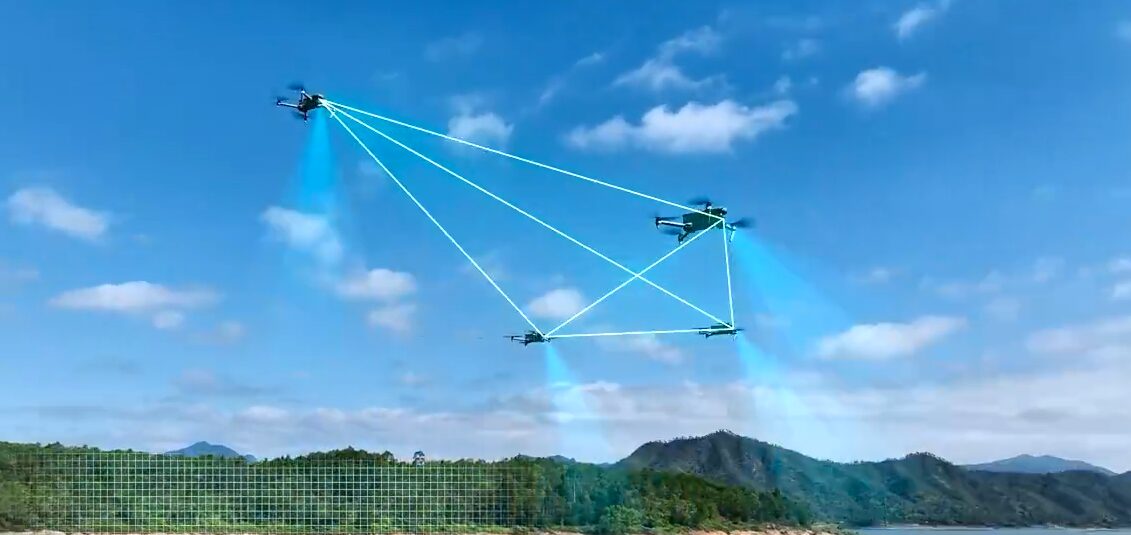 A-Meshによる機体間通信の構成図