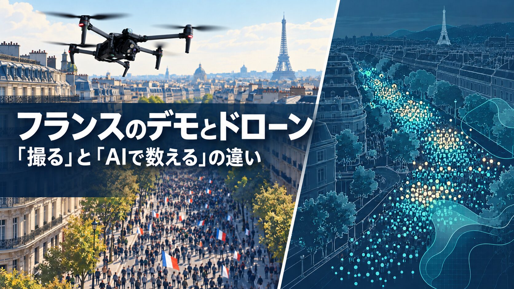 フランスのデモとドローン｜群衆解析の技術と日仏の撮影・AI利用ルール
