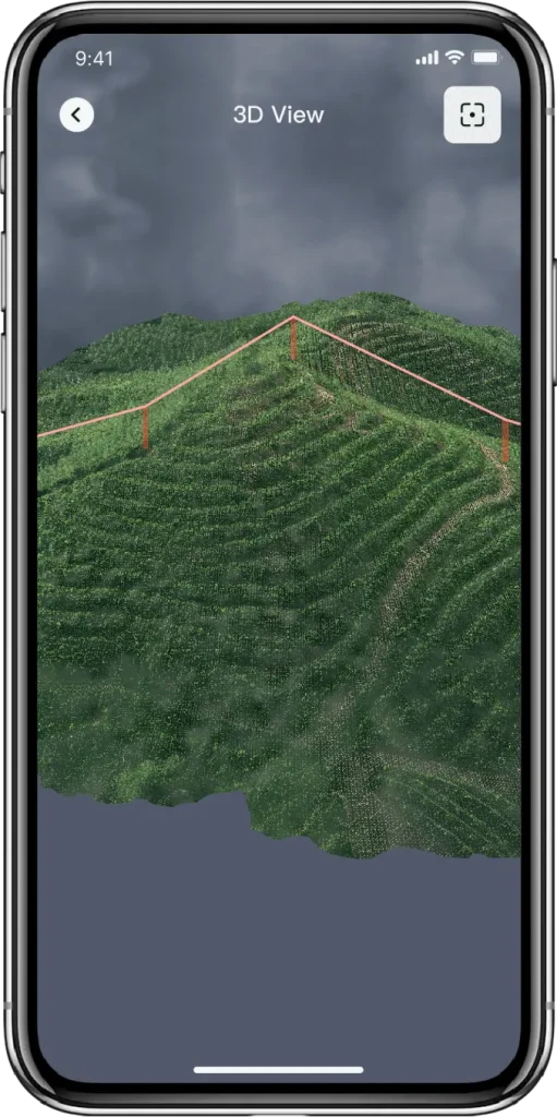 山間地の3Dモデルをプレビュー